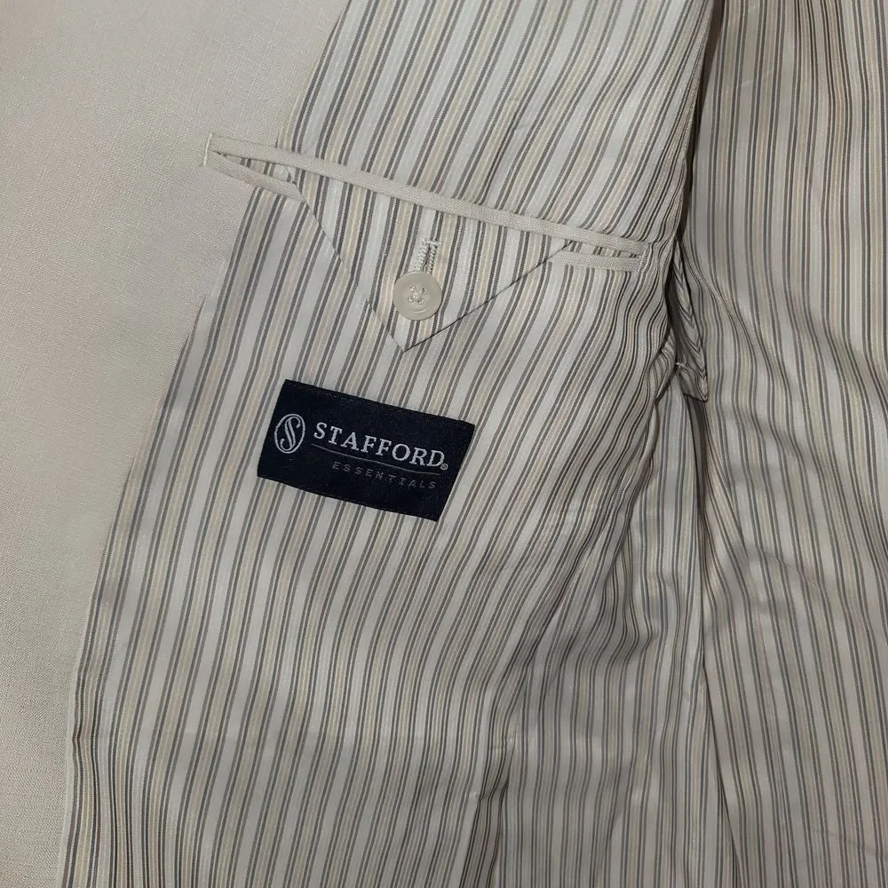 Stafford Men Sports Coat Blazer 44R Business Classic Travel Old Money Minimalist